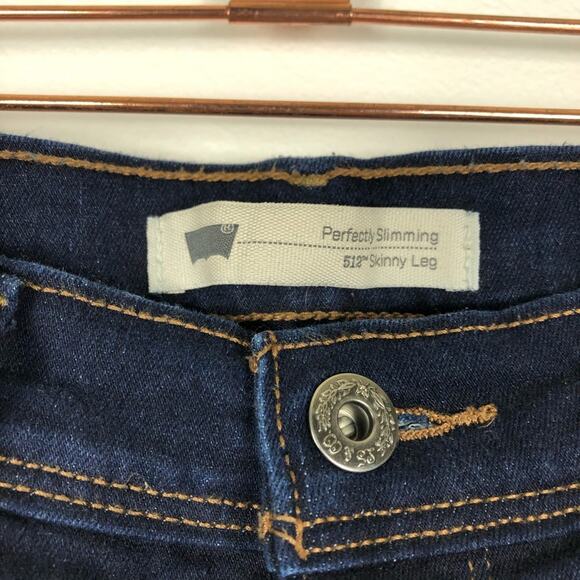 LEVI'S Dark Blue Denim Slimming Skinny Leg Jean 27 Dark Wash 512 - Picture 3 of 6